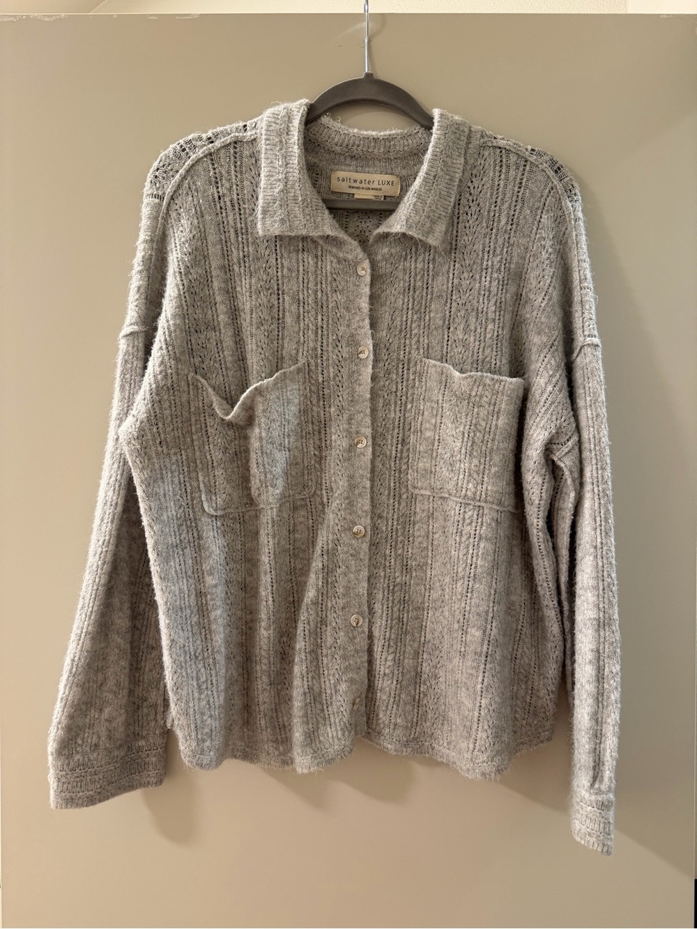 Knit button-up sweater